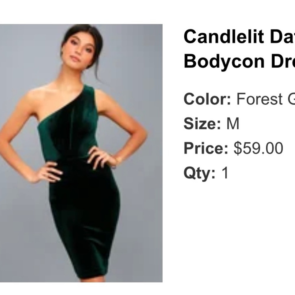 Lulus green one shoulder mini dress worn once